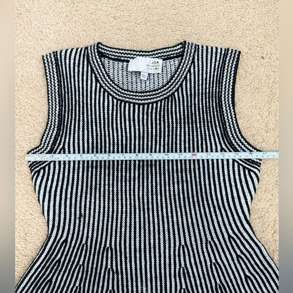 J.O.A. Los Angeles Knitted Fit & Flare Black White Knee Length Dress Sz M EUC - Picture 9 of 15